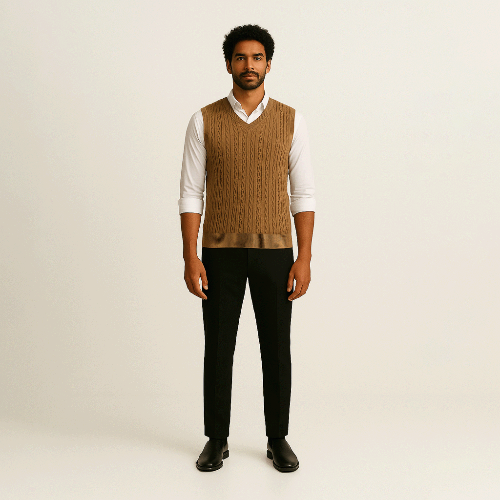 Colete Masculino de Suéter em Lã